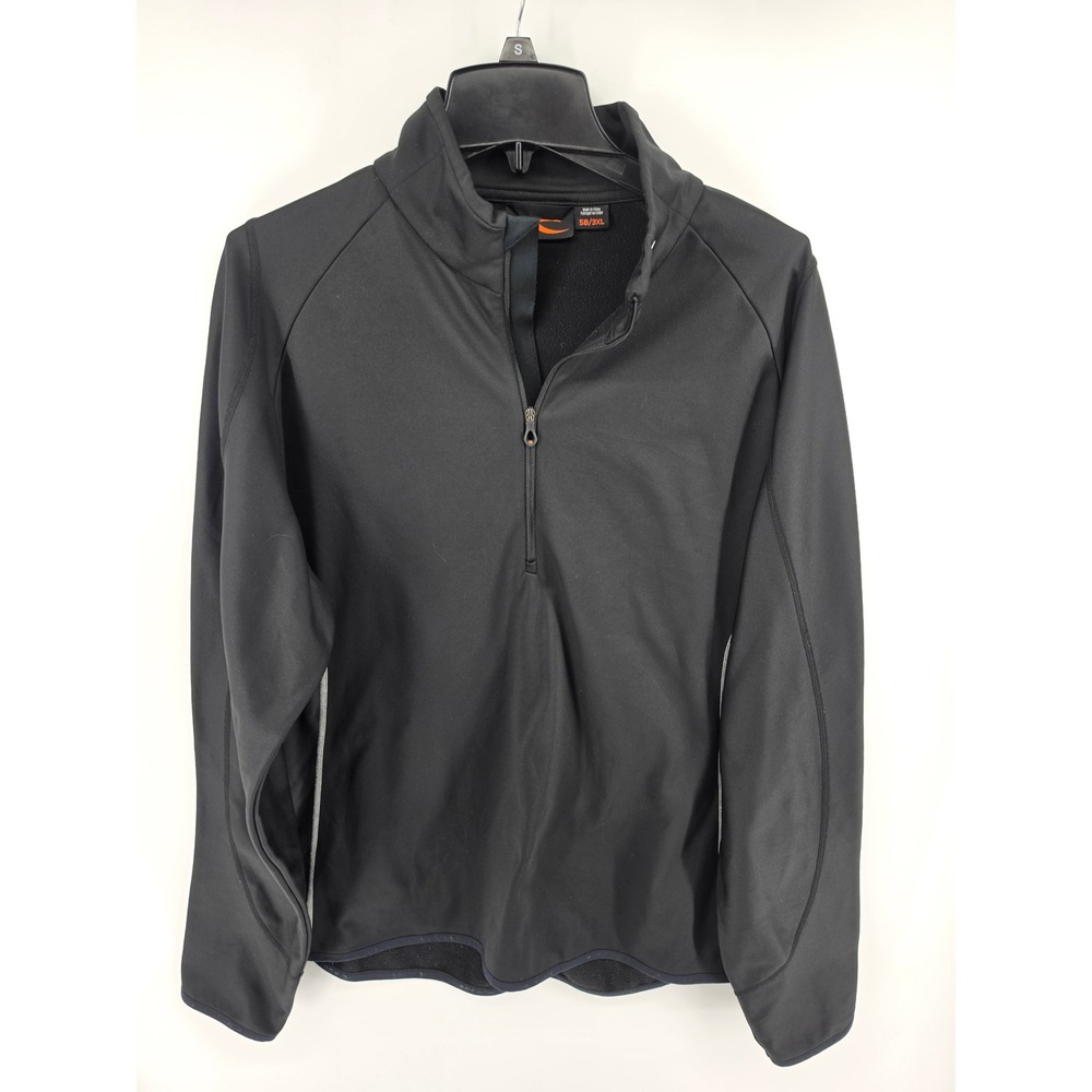 Kjus Mens Black Quarter Zip Fleece Lined Pullover Performance Top Size 3XL